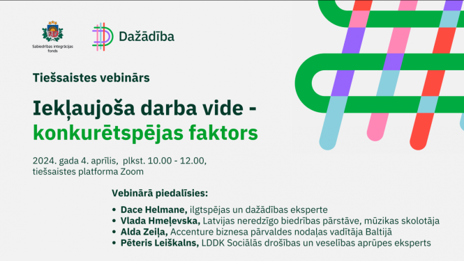 Tiešsaistes vebinārs „Iekļaujoša darba vide – konkurētspējas faktors”​​​​​​​