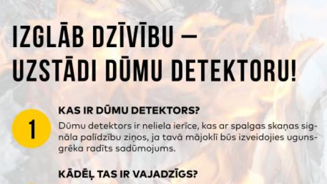 Izglāb dzīvību - uzstādi dūmu detektoru