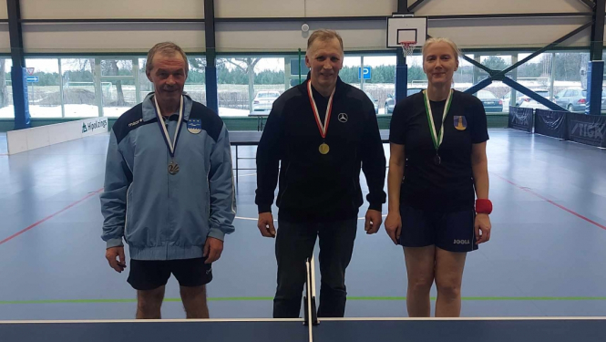 Mērsraga meistarsacīkšu galda tenisā 1. posma uzvarētāji