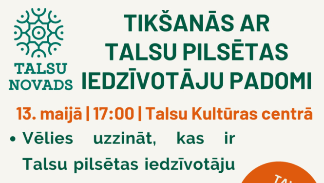 Tikšanās ar Talsu pilsētas iedzīvotāju padomi afiša