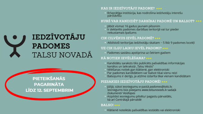 Pagarina pieteikšanos dalībai iedzīvotāju padomēs