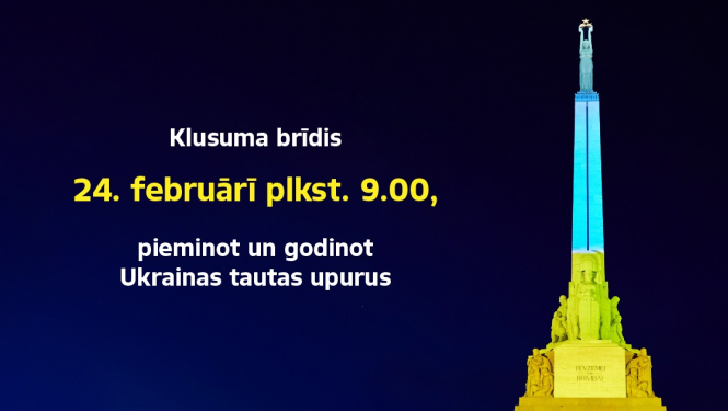 Klusuma brīdis Ukrainas tautas aizstāvju piemiņai