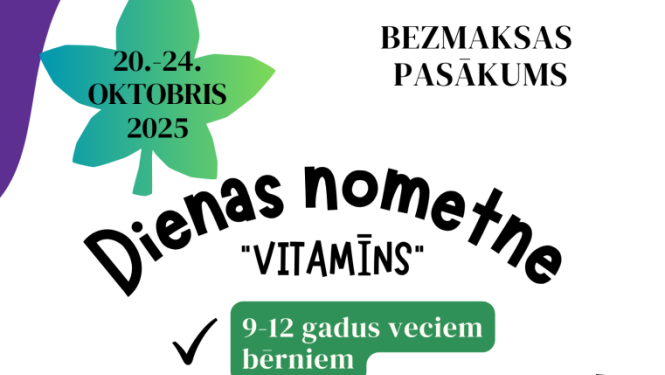 Dienas nometnes bērniem afiša