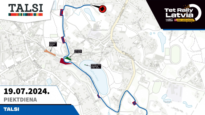 Satiksmes ierobežojumi rallija laikā Talsos