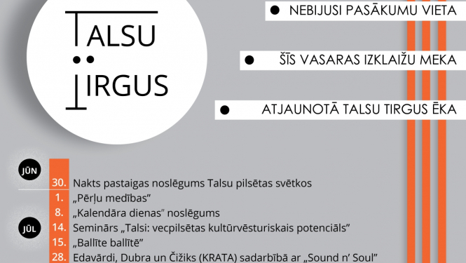 Talsu tirgus vasaras pasākumu saraksts