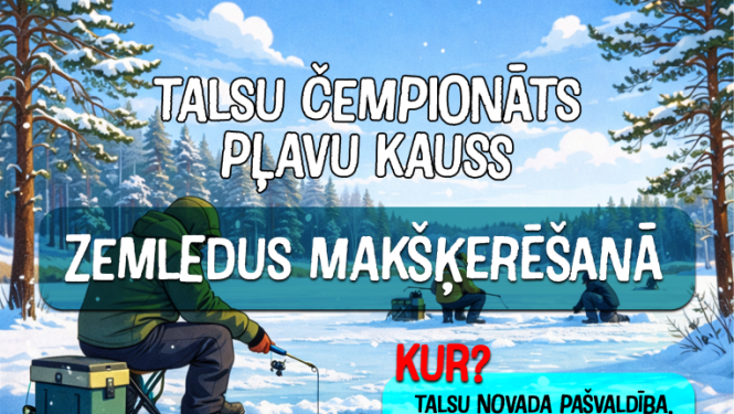 Kausa zemledus makšķerēšanā afiša