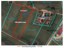 Karte izsolei sakņu dārzs 4 Valdgales pagastā