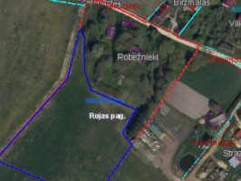 Karte nomas izsolei lauksaimniecības zeme Robežnieki, Rude, Rojas pagasts