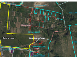 Karte nekustamā īpašuma „Laukdārzi” Dundagas pagastā zemes vienības nomas izsolei