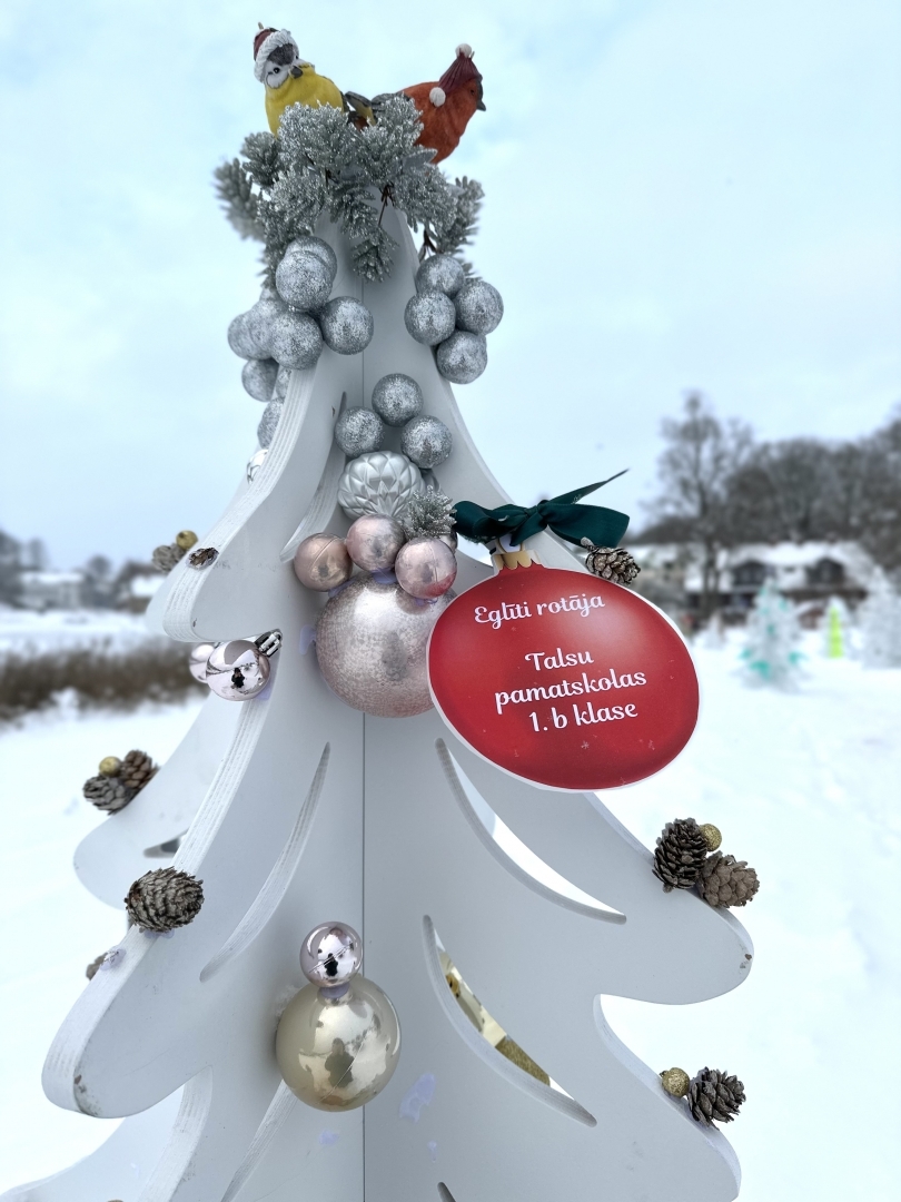 Ziemassvētku eglīšu parks Talsu ezera promenādē