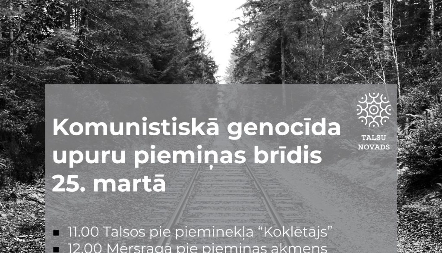 Komunistiskā genocīda upuru piemiņas dienas pasākumi Talsu novadā