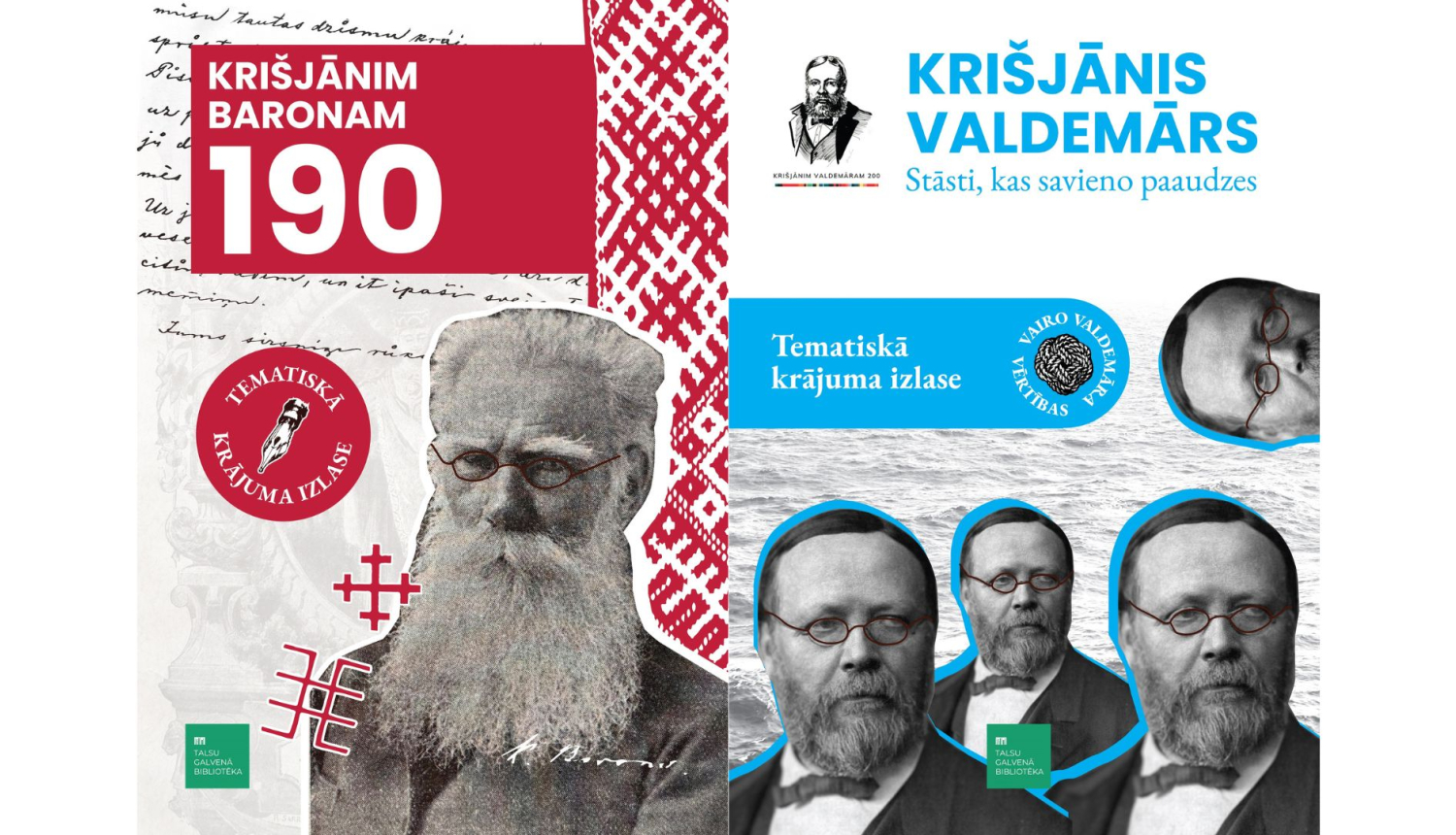 Godinot Valdemāru un Baronu: Talsu Galvenajā bibliotēkā apskatāmas tematiskās krājuma izlases