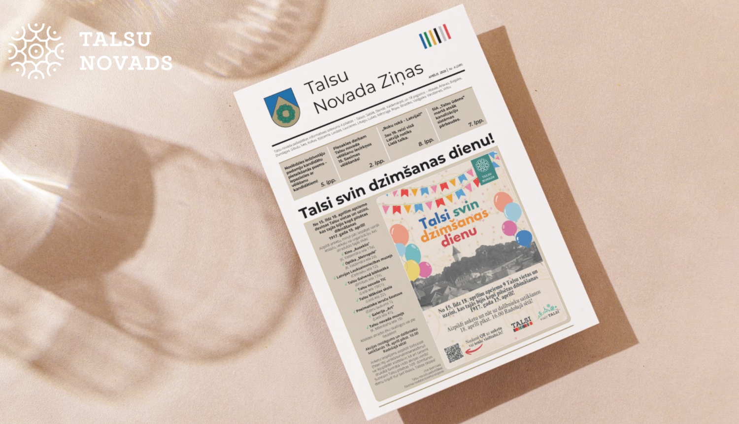 Iznācis „Talsu Novada Ziņu” aprīļa numurs