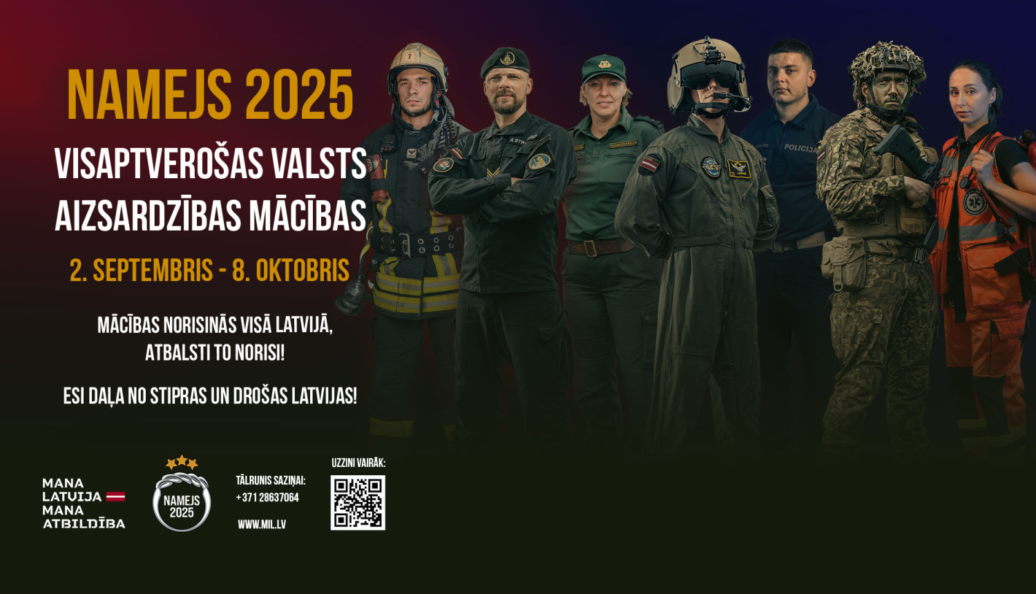 Talsu un Ventspils novados, Ventspils valstspilsētā notiks visaptverošas valsts aizsardzības mācības „Namejs 2025”