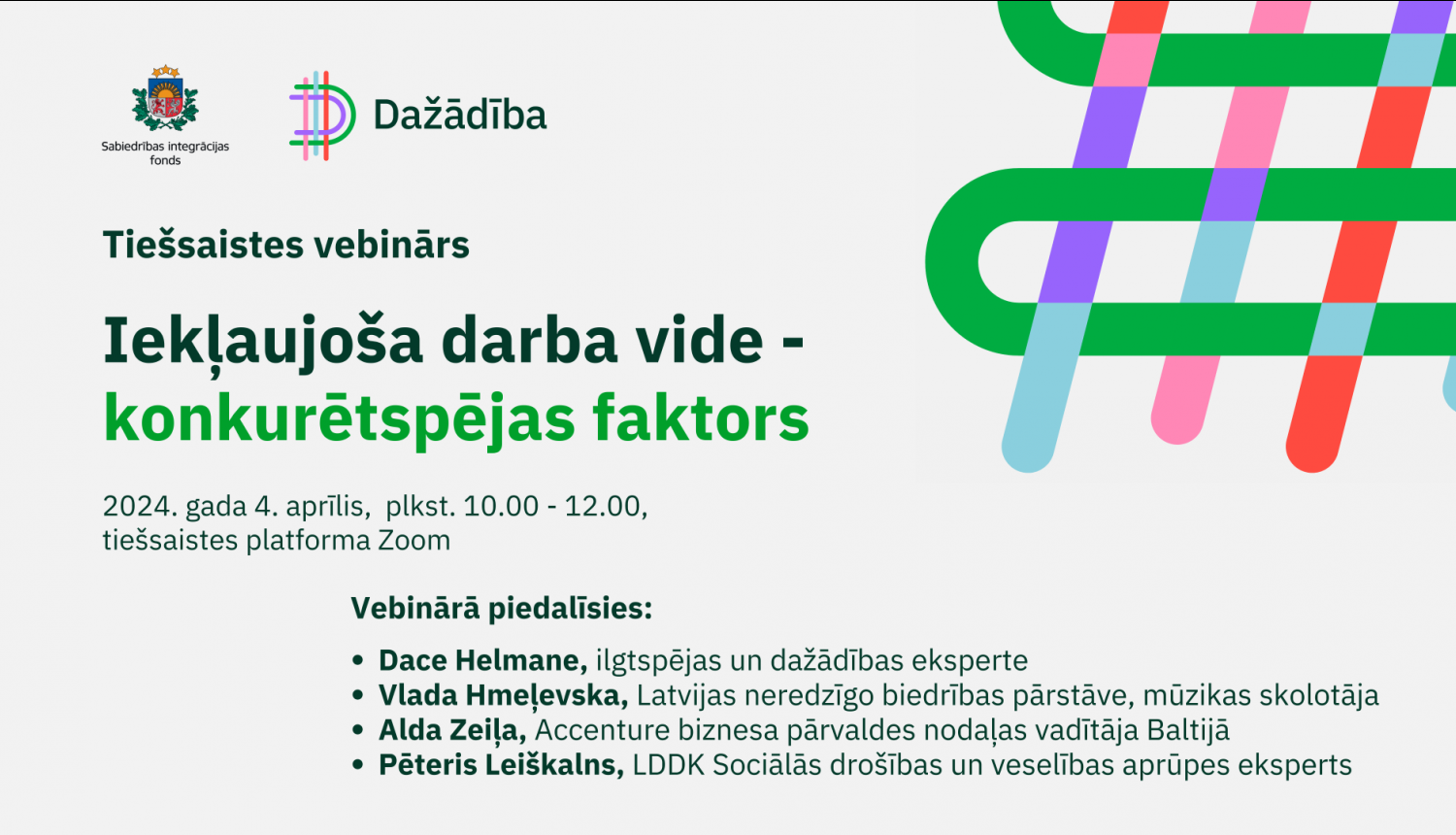 Tiešsaistes vebinārs „Iekļaujoša darba vide – konkurētspējas faktors”​​​​​​​