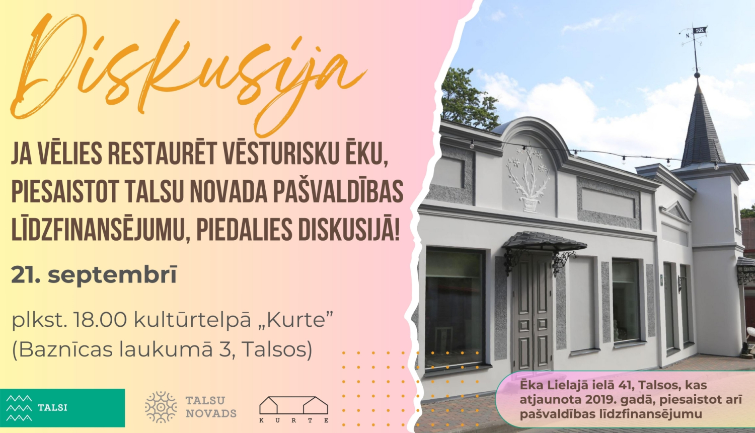 Diskusija par vēsturisko ēku restaurāciju, piesaistot pašvaldības līdzfinansējumu