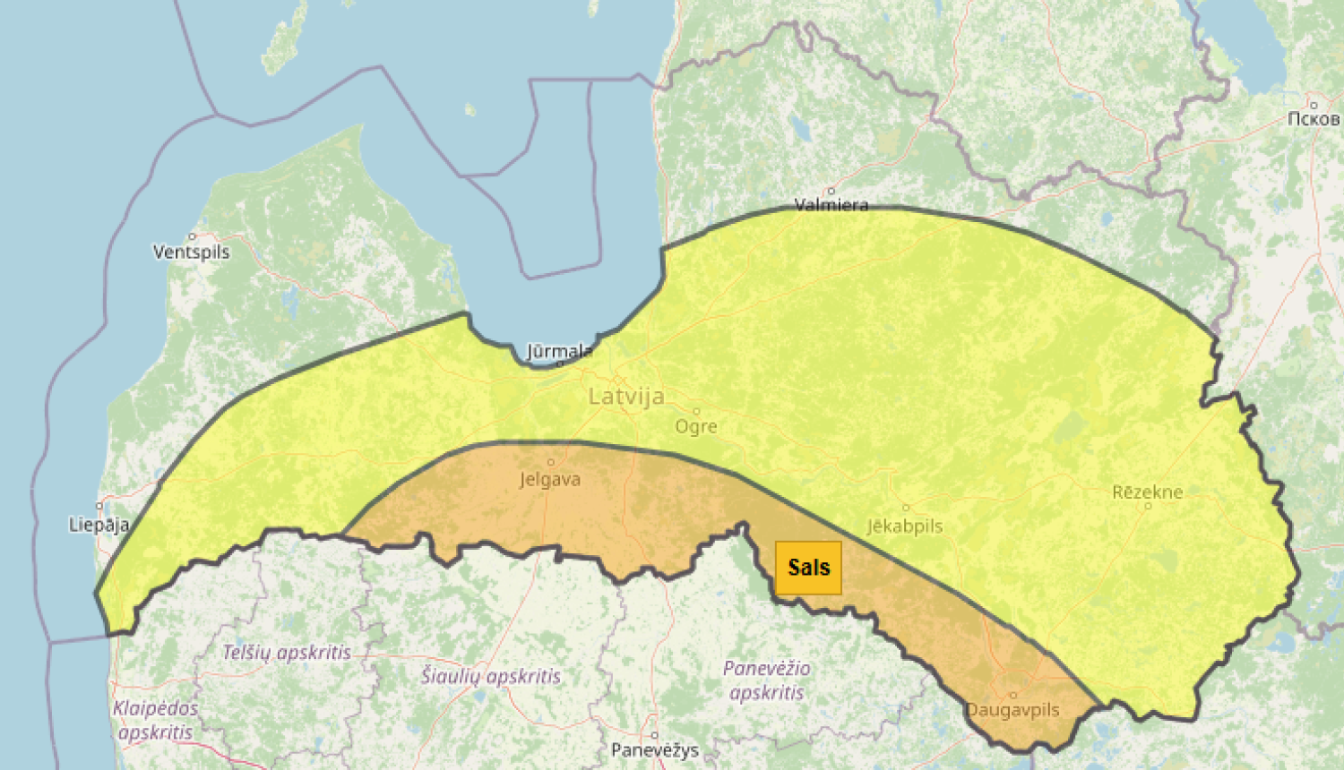 dzeltenais brīdinājums