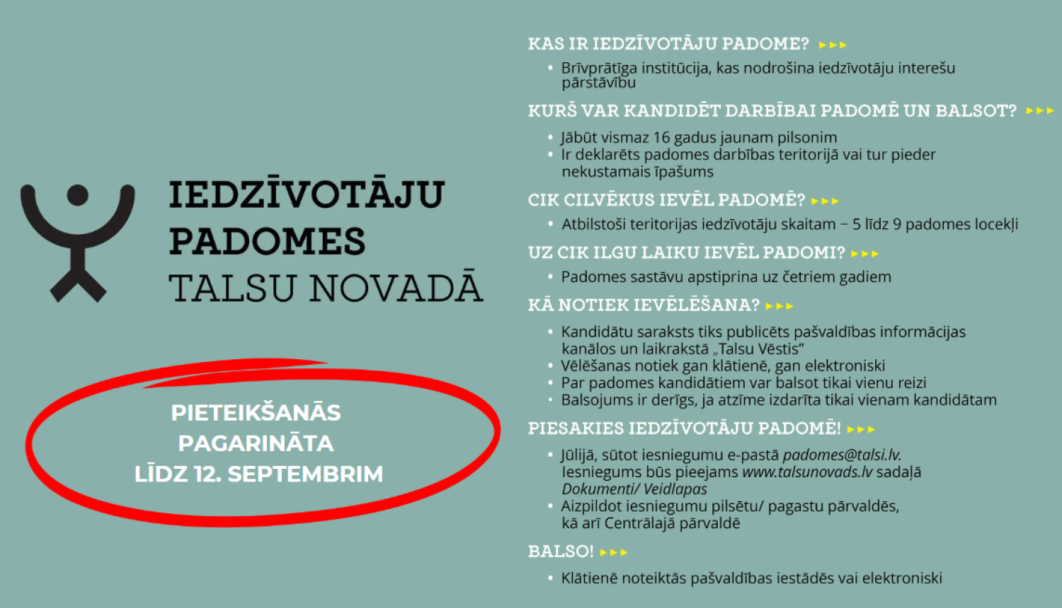 Pagarina pieteikšanos dalībai iedzīvotāju padomēs