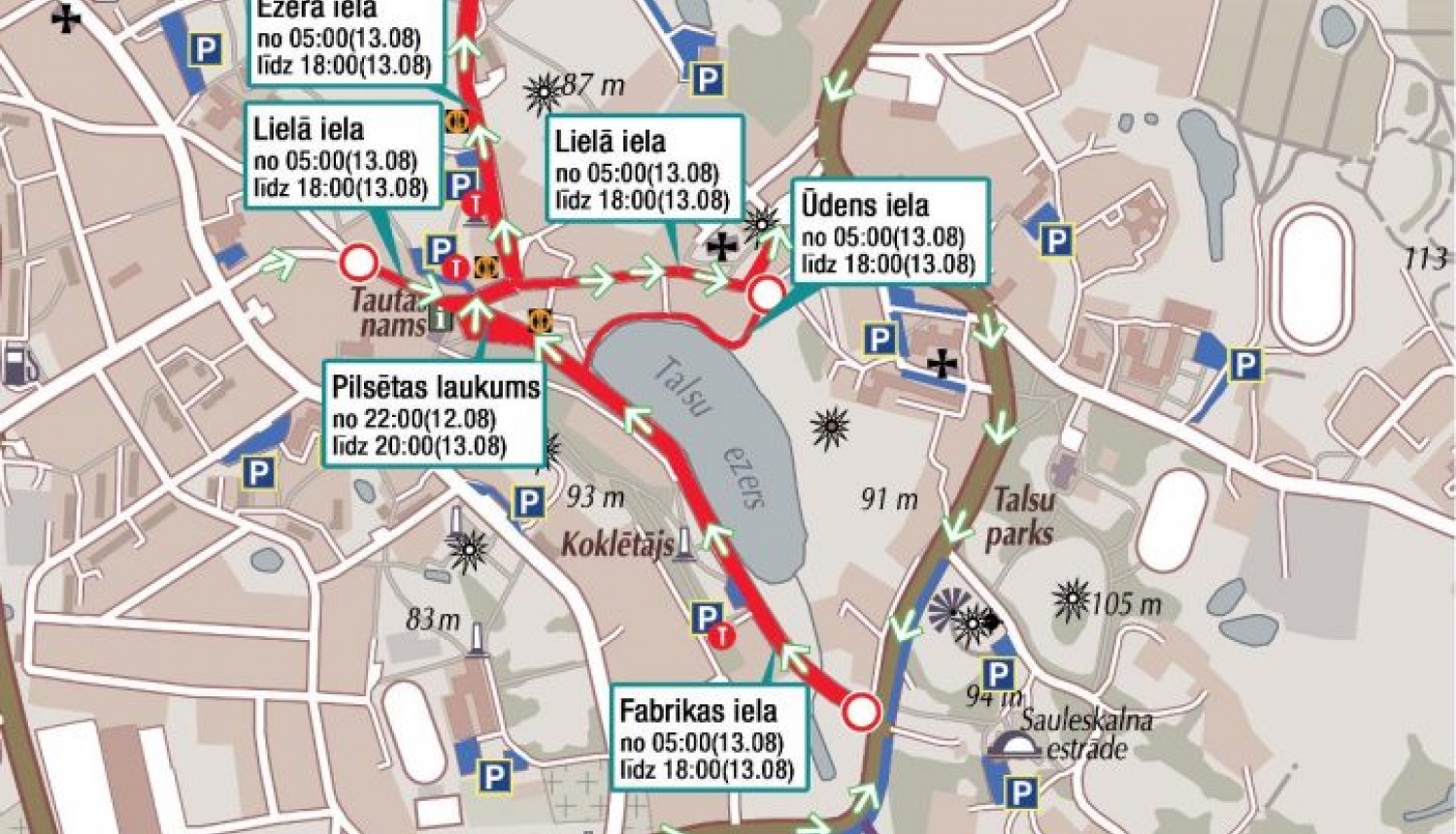 Satiksmes ierobežojumi Dižmāras gadatirgus laikā 13. augustā